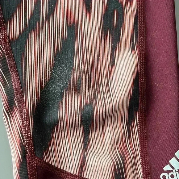 [S]Adidas Burgundy animal Print Techfit WMN Run Legging Long  Tight - Picture 7 of 13